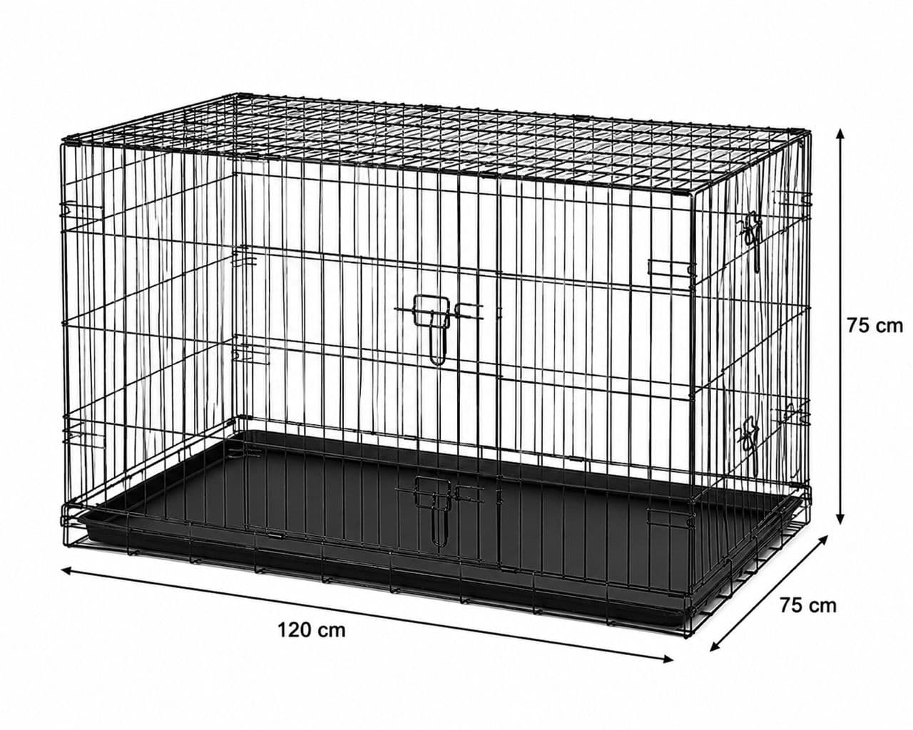 DOG CAGE STEEL L121 (120*75*75 Cm) — view 2